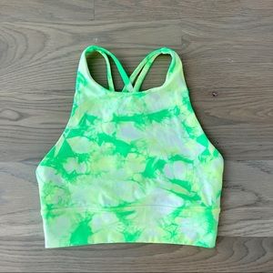 Lululemon Energy Longline Bra, Green Tie Dye. Size 4.